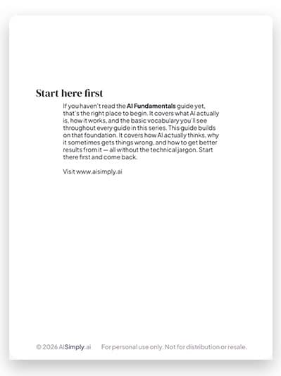 Start here first — AI Fundamentals guide introduction on AI Simply