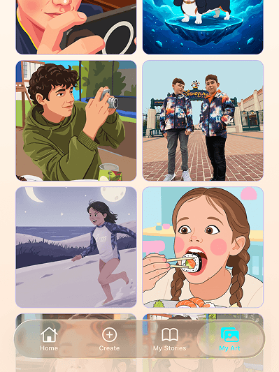 My Art gallery of generated illustrations in Teller Family